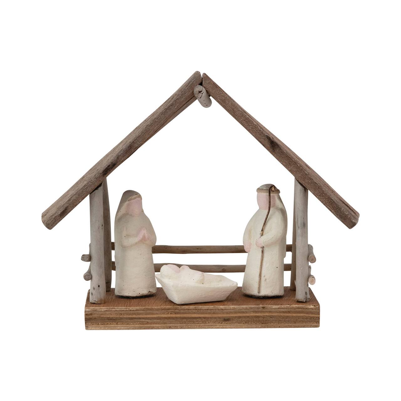 Hello Honey® 8.5" Natural Brown Handmade Nativity Decoration